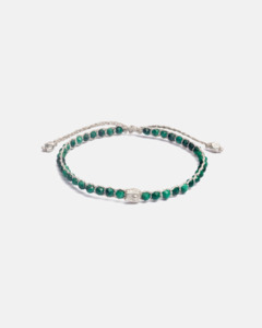 Gemstone Silver: Malachite Bracelet | Silver