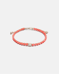 Gemstone Silver: Pink Coral Bracelet | Silver