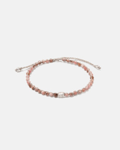 Gemstone Silver: Rhodochrosite Bracelet | Silver