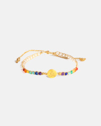 7 Chakras: Lotus 7 Chakras Lemon Quartz Bracelet | Gold