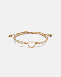 Aquamarine Heart Bracelet | Gold