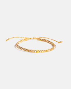Crystal: Crystal Metallic Nugget Bracelet | Gold