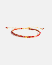 Crystal: Crystal Red Nugget Bracelet | Gold