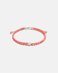 Gemstone Silver: Pink Coral Bracelet | Silver