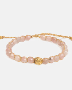 Bracelets: Rose Quartz 6mm Bracelet | Gold