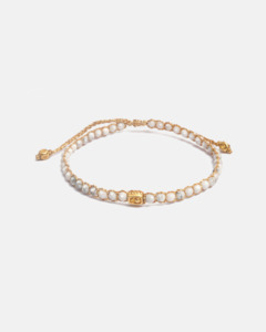 Gemstone Gold: Howlite Bracelet | Gold