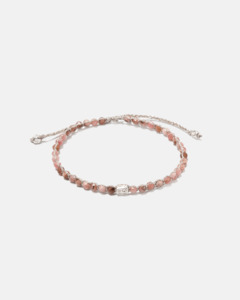 Gemstone Silver: Rhodochrosite Bracelet | Silver