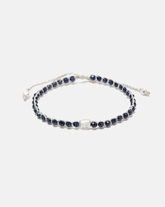 Gemstone Silver: Blue Sandstone Bracelet | Silver