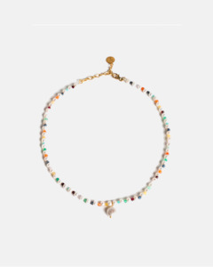 Necklace: Pearl & Gemstone Necklace | Gold
