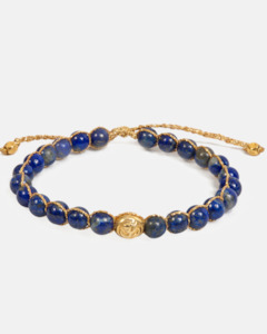 6mm Bracelets: Lapis Lazuli 6mm Bracelet | Gold