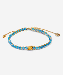 Chalcedony: Blue Chalcedony Bracelet | Gold