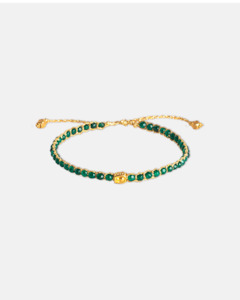 Zodiac Taurus May: Green Emerald Agate Bracelet | Gold