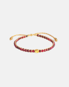 Zodiac Cancer July: Ruby Bracelet | Gold