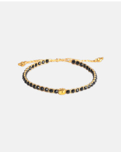 Black Spinel Bracelet | Gold