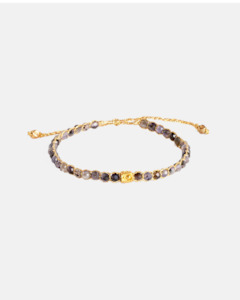 Zodiac Virgo September: Dark Labradorite Bracelet | Gold