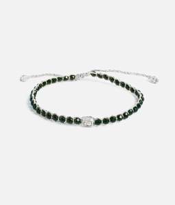 Gemstone Gold 1: Green Sandstone Bracelet | Silver
