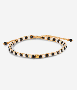 Sale 1: Crystal Dwiwarna Black & White Nugget Bracelet | Gold