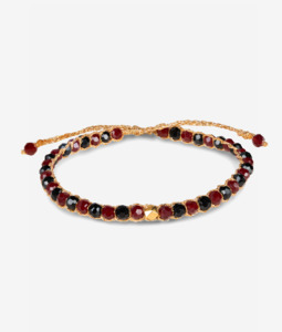 Sale 1: Crystal Dwiwarna Red & Black Nugget Bracelet | Gold