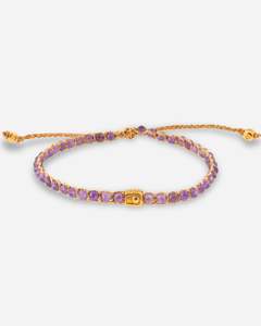Amethyst: Amethyst From Brazil Bracelet | Gold