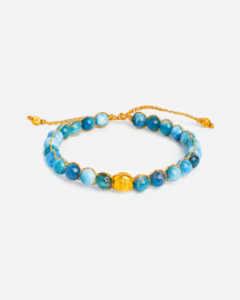 Apatite: Apatite 6MM Bracelet | Gold