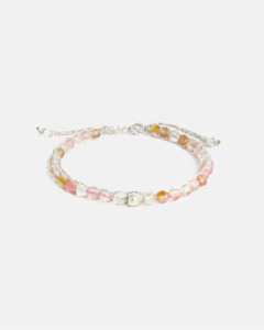 Watermelon Quartz  Bracelet | Silver