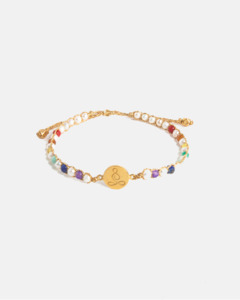 Mother Of Pearl: Lotus 7 Chakras Pearl Bracelet | Gold