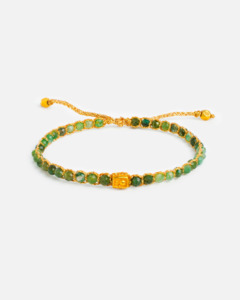 Non Sale: Green Mica Bracelet | Gold