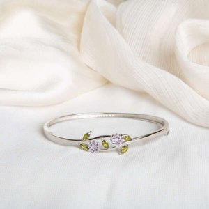 Products: s925 Silver Coloured Leaves Stone Bracelet