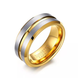 Products: 14k Gold Plated & Matte Finished Tungsten Ring For Men’s