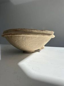 White Paper Mache Bowl Large