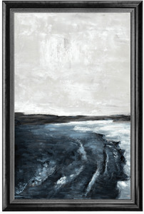Art Sanctuary Interiors: Lagoon Coastal Abstract Framed Wall Art