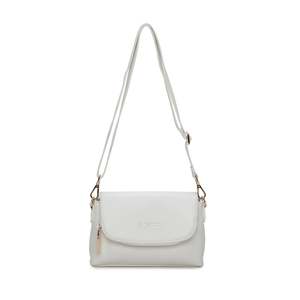 Leather: Carla Leather Crossbody Bag - White