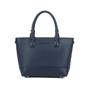 Leather: Mara Small Leather Tote Bag - Navy