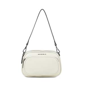 Leather: Sally Leather Crossbody Bag - Beige