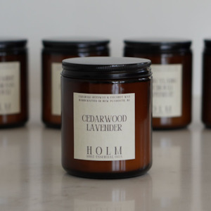 Candle: Cedarwood + Lavender - 100% Essential Oil Candle