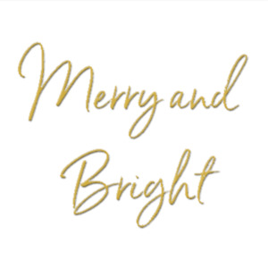 Greeting Cards: Gold Foil Swing Tag - Merry and Bright