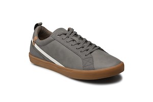 Cannon Mens Vegan Leather Shoes Charcoal