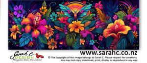 Products: Tropical Neon Night Garden, Horizontal - Sarah C