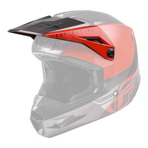 Fly Racing: FLY '21 KINETIC STRAIGHT EDGE HELMET PEAK RED/BLACK/GREY