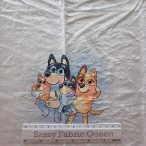 Retail Fabric: Heeler Family 50cm x 50cm panel - Minky