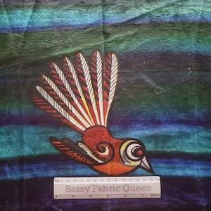 Retail Fabric: Piwakawaka 50cm x 50cm panel - Minky