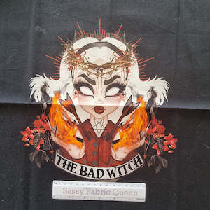 Cotton Woven: The Bad Witch panel 50cm x 50cm - Cotton Woven