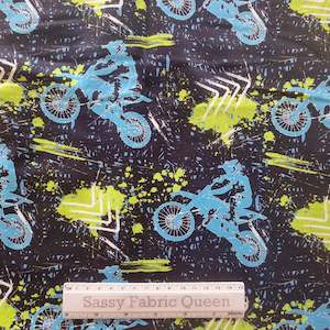 Cotton Lycra 220gsm: Motocross graffiti – Cotton Lycra 220