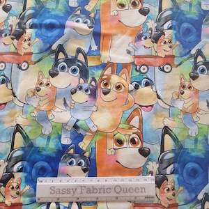 Heeler Family panel and print set - Cotton Lycra 220