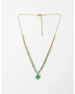 Products: Stella + Gemma Necklace Howlite Clover - Green Aventurine - Sassy Sadie