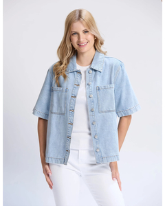 Stella + Gemma Light Wash Dillion Shirt - Sassy Sadie