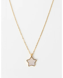 Stella + Gemma Necklace Star Pendent - Gold Shell Star Pendant - Sassy Sadie