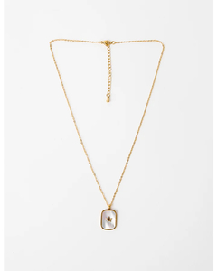 Stella + Gemma Necklace Pendent Mini Star - Gold Shell Square Pendant with Mini &hellip;