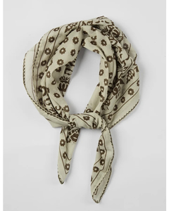 Stella + Gemma Cotton Square Scarf Beige Sassy Sadie
