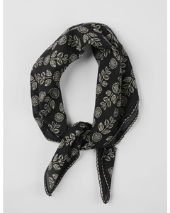 Stella + Gemma Cotton Square Scarf Black Sassy Sadie